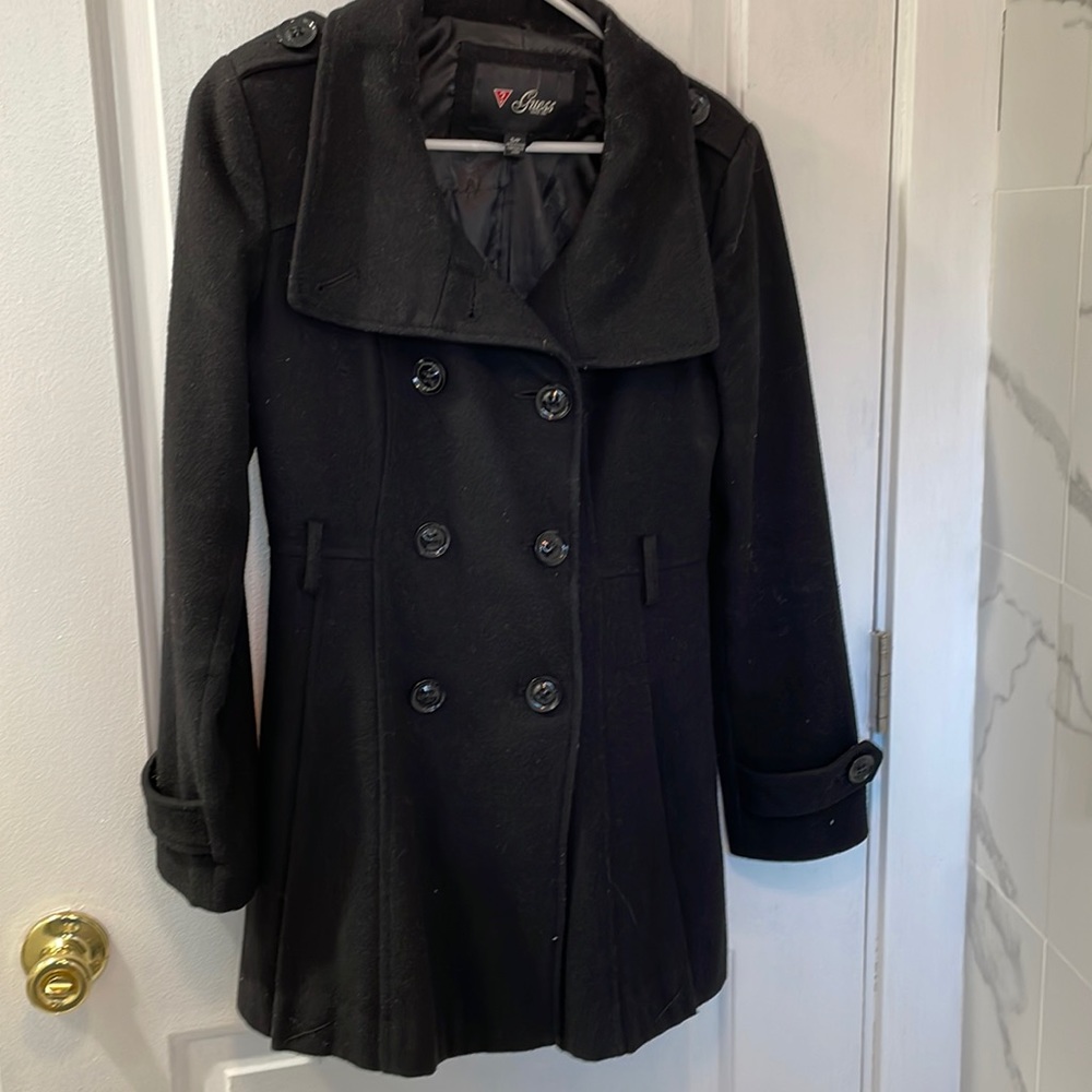 Womans Guess pea coat, used size small